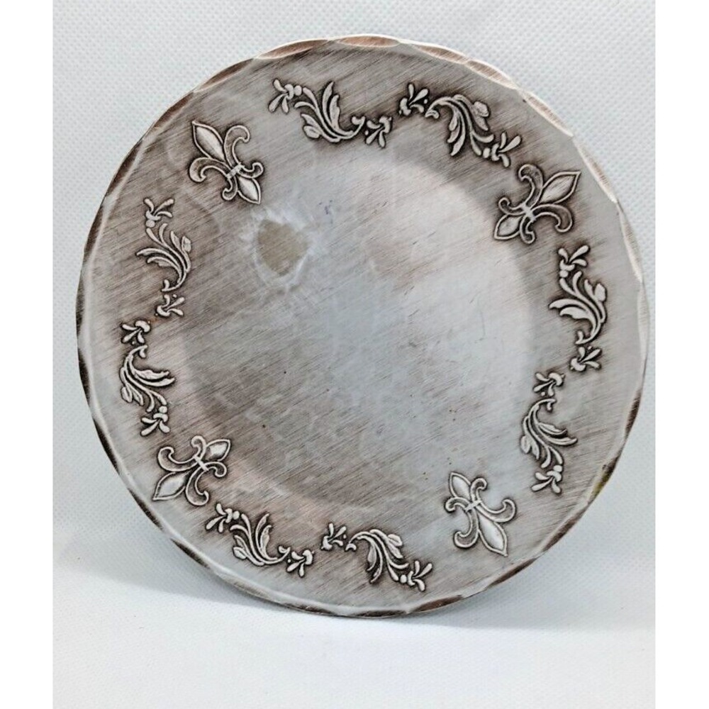 American Forging, Hand Forged In USA Small Aluminum Plate 5 1/2" Flowers Scene